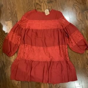 Lace Trim Babydoll Dress